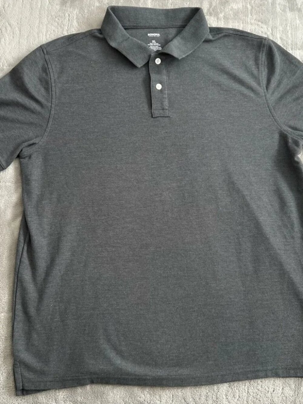 NWOT - Never Worn Sonoma Gray Polo Shirt Classic Design Comfortable Fit - Picture 2 of 4